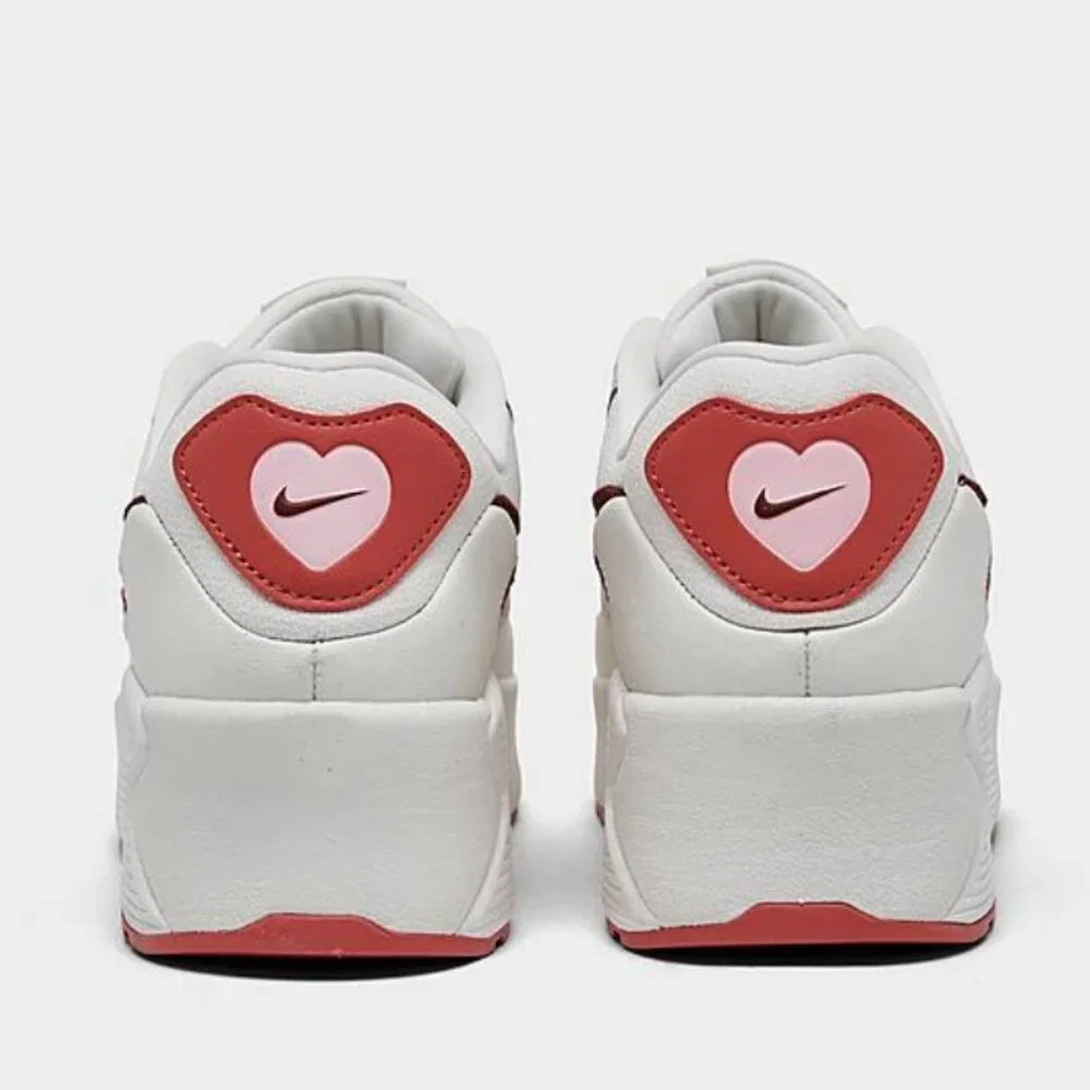NEW NIKE AIR MAX 90 LV8 SE Platform Women's Sneakers Shoes White Red size 9 - Picture 6 of 8